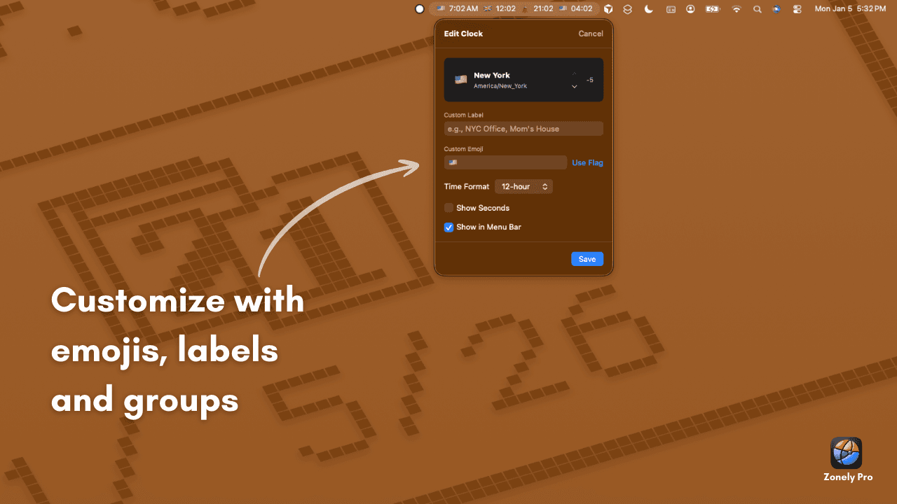 Customize with emojis, labels and groups